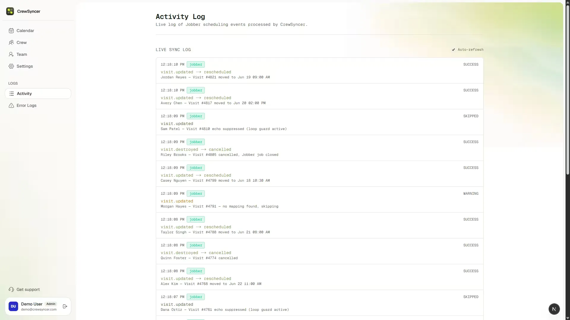 Crewsyncer: Crew scheduling built on Jobber