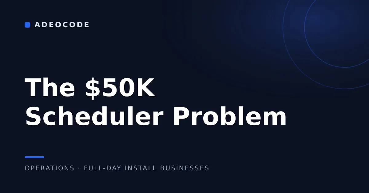 The $50K Scheduler Problem Most Install Businesses Don't See