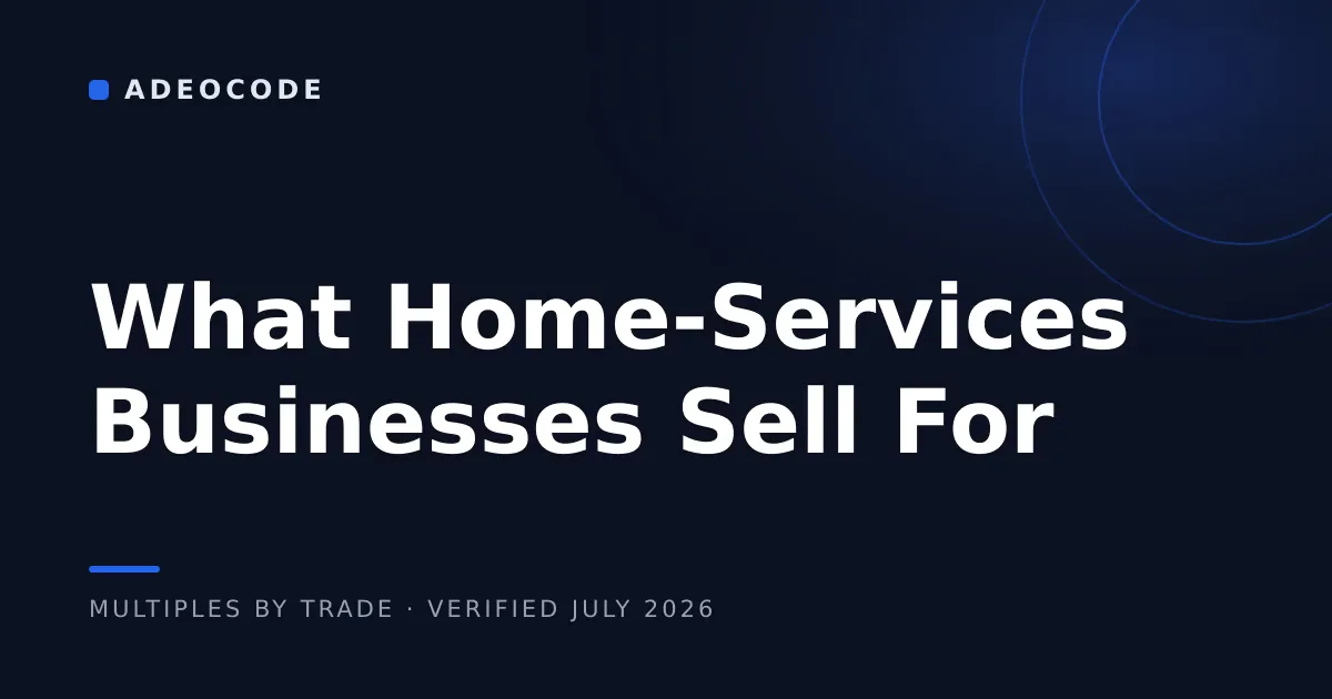 What Home-Services Businesses Actually Sell For: Multiples by Trade